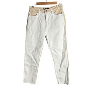 Hudson Color Block Two Tone Jeans Cream / White Size 29